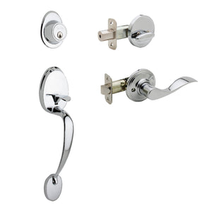 Colonial Active Handleset With Waverlie Left Hand Interior Trim by Copper Creek